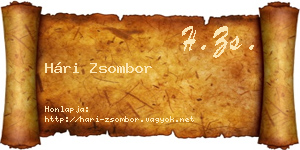Hári Zsombor névjegykártya
